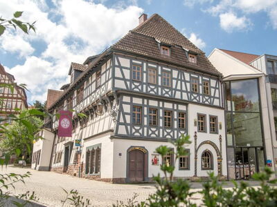 Die Au?enansicht des Lutherhauses in Eisenach.